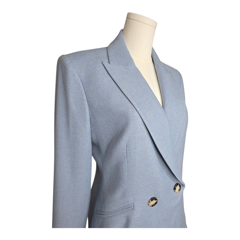 Veronica Beard Rickie Cropped Tailored Rickie Dickey Jacket Heather Smoke Blue 8 - Picture 4 of 16